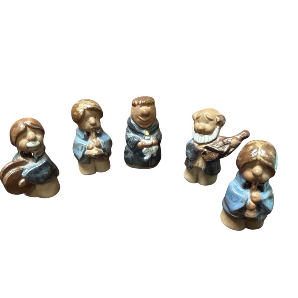 Vintage Showa Miniature‎ Ceramic Ornament Men Mini Orchestra 5 Pieces